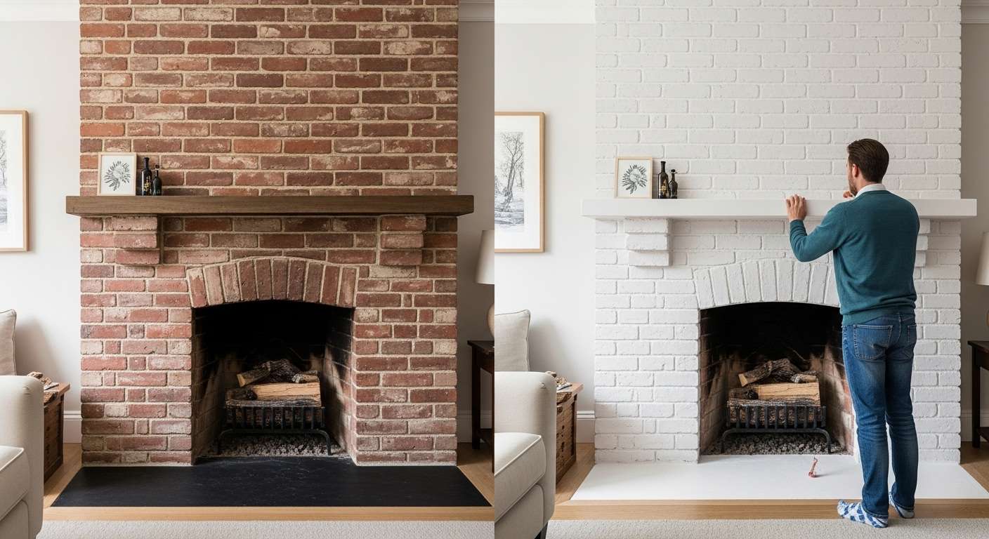 Beautifully limewashed brick exterior