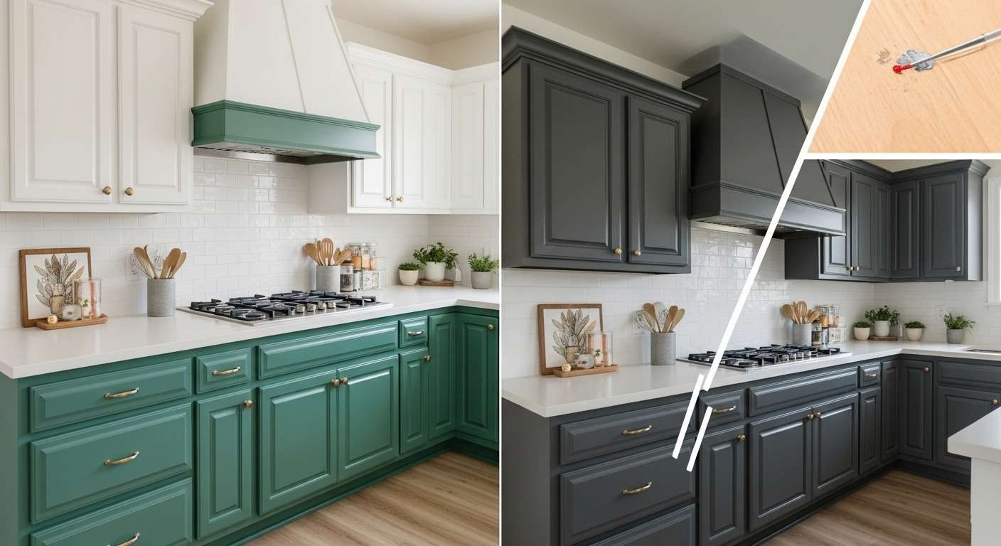 Beautifully painted modern kitchen cabinets