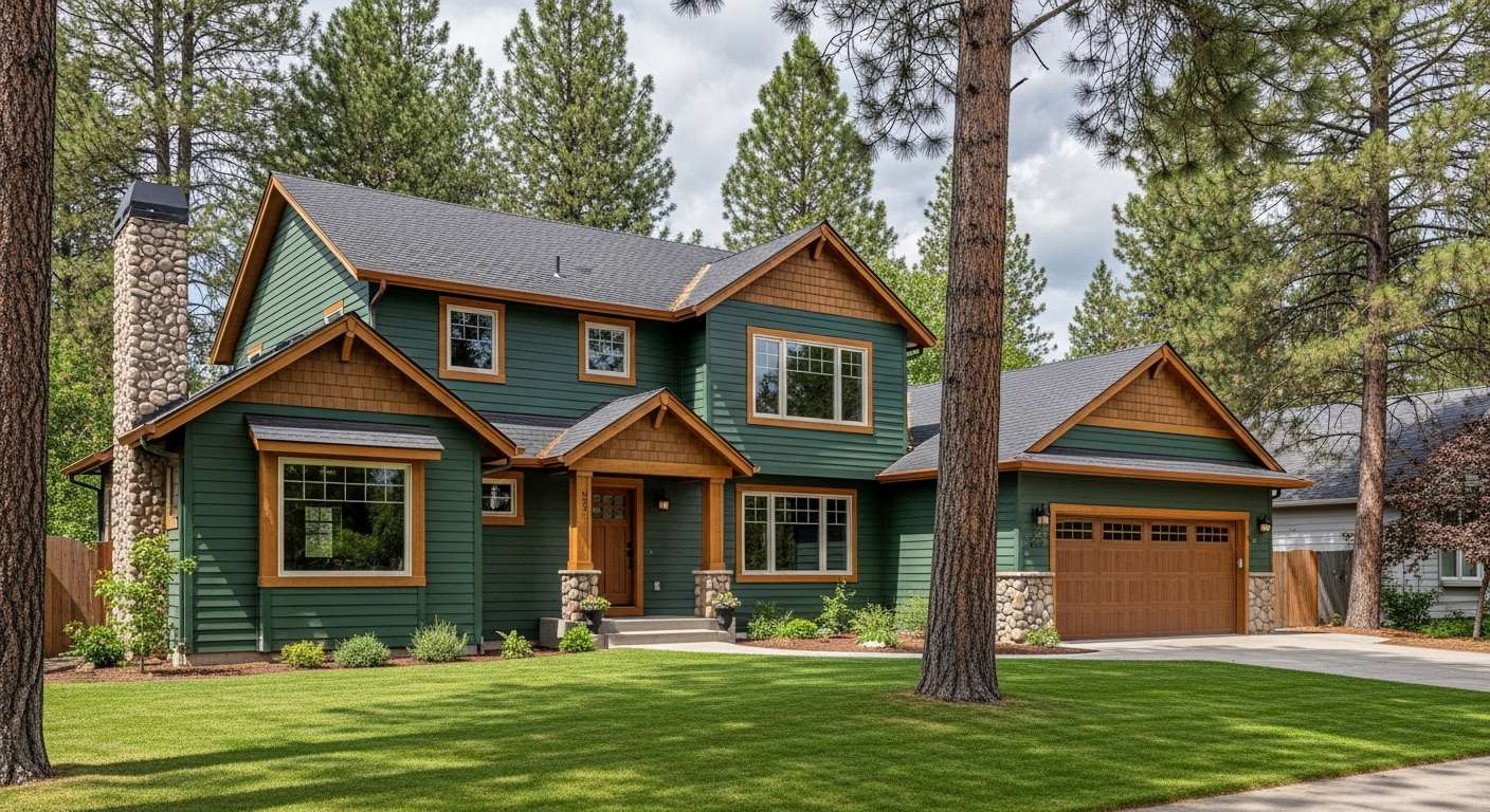 Beautiful residential home exterior in Indian Trail Spokane
