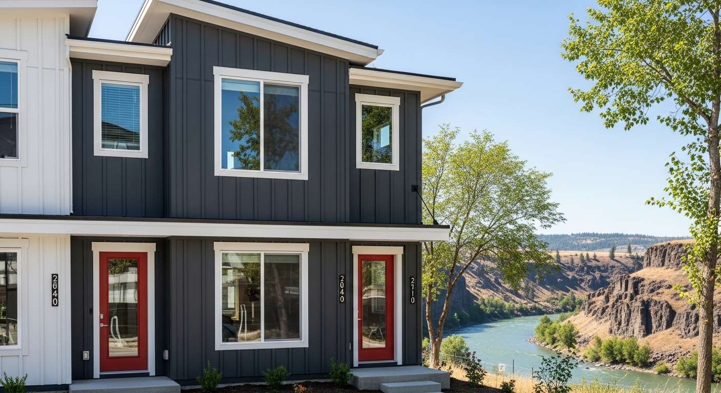 Modern urban townhome interior in Kendall Yards Spokane
