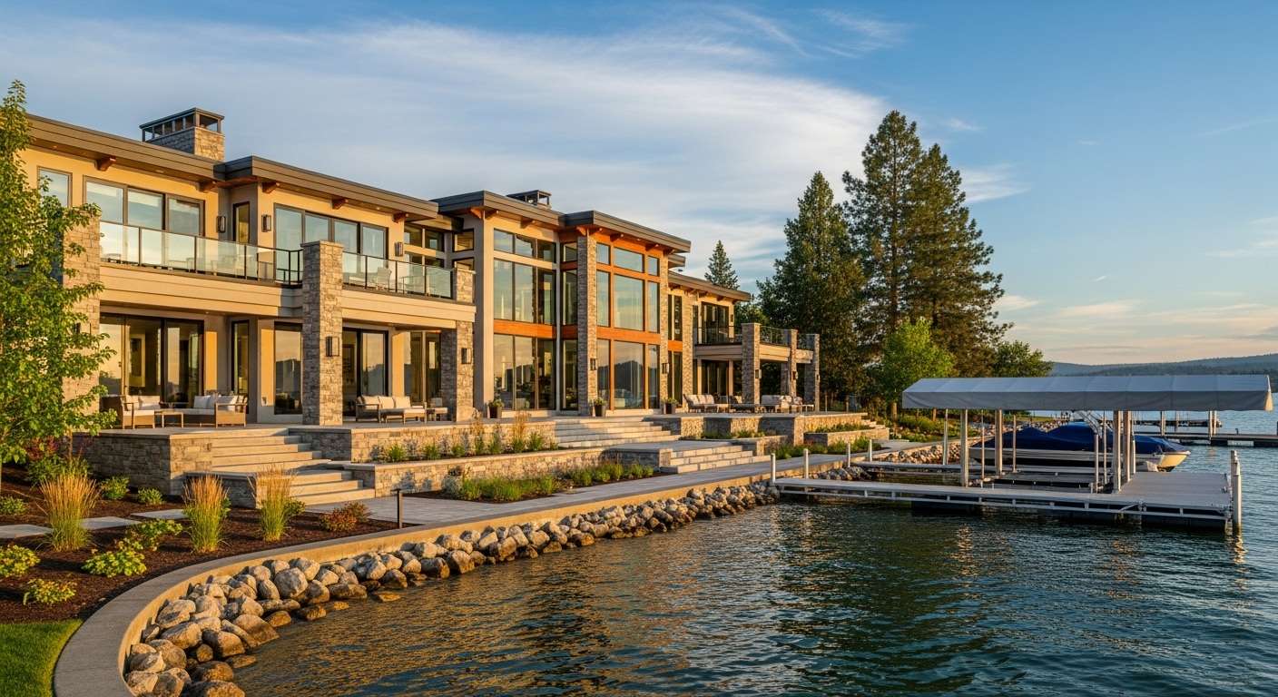 Luxury residential home exterior in Liberty Lake Washington