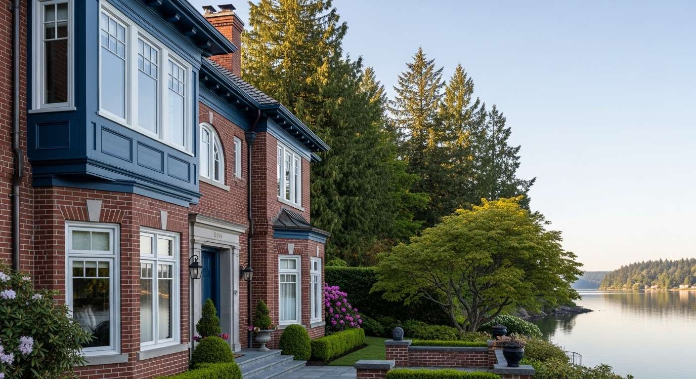 Luxury home exterior in Madison Park Seattle