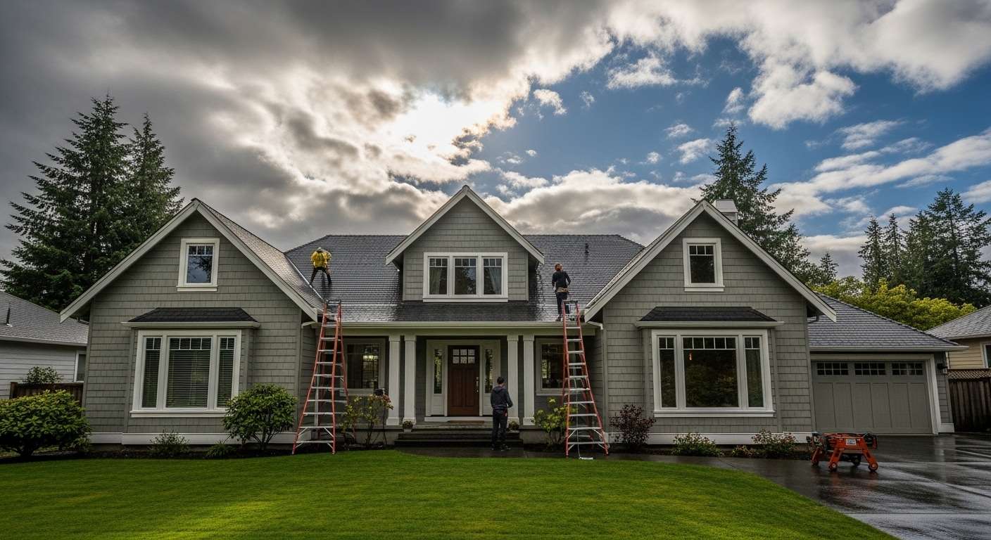Beautiful Washington home exterior painted in the sun