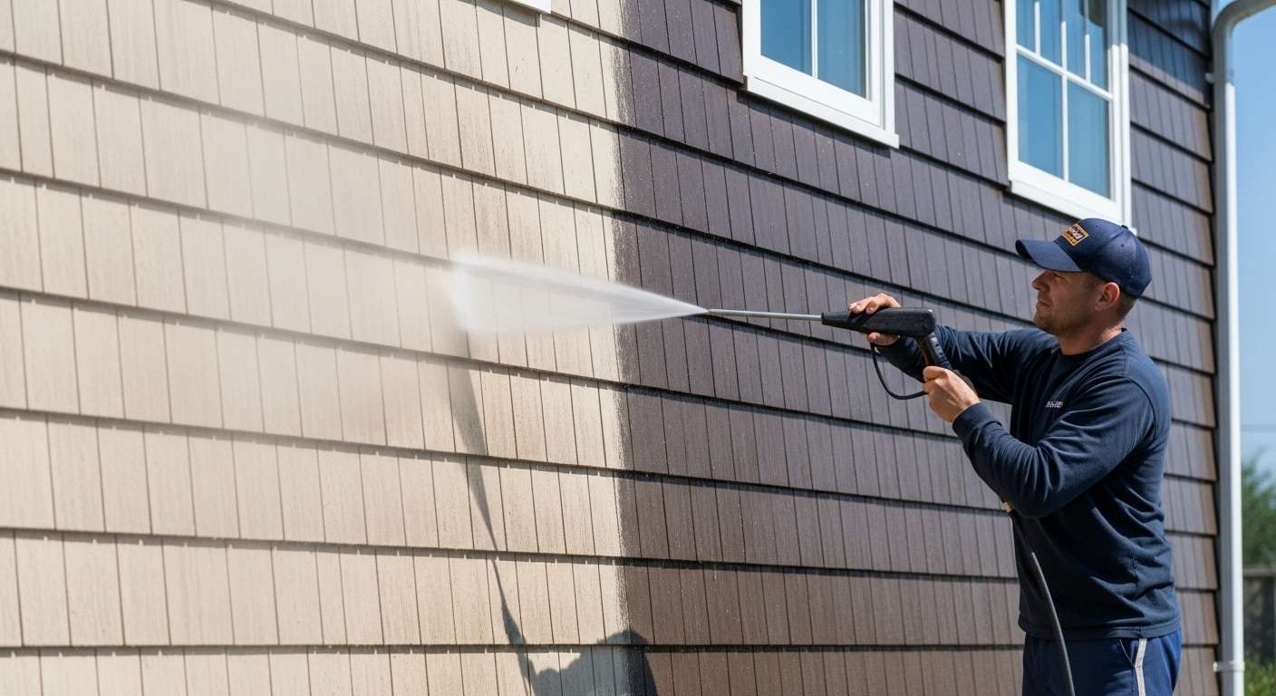 Beautiful house exterior with clean siding